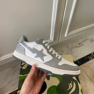 A Bathing Ape BAPE STA White and Gray Lifestyle Sneakers