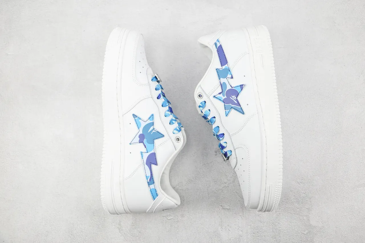 A Bathing Ape BAPE STA White Blue Purple ABC Camo Shark Lifestyle Sneakers 2