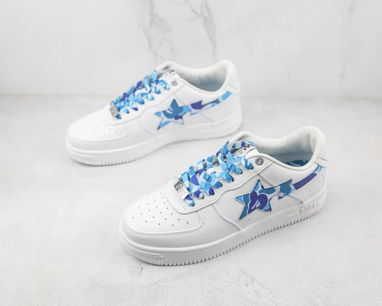 A Bathing Ape BAPE STA White Blue Purple ABC Camo Shark Lifestyle Sneakers 4