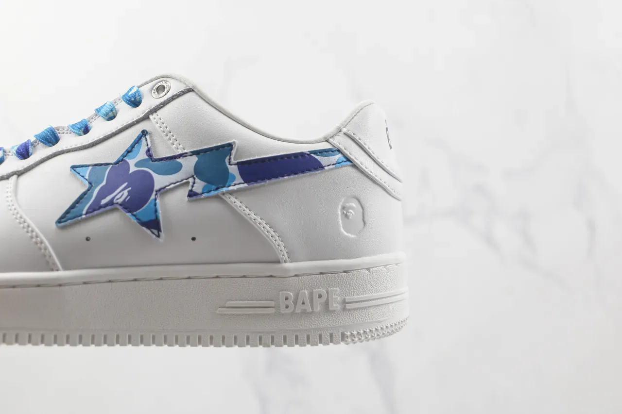 A Bathing Ape BAPE STA White Blue Purple ABC Camo Shark Lifestyle Sneakers 7
