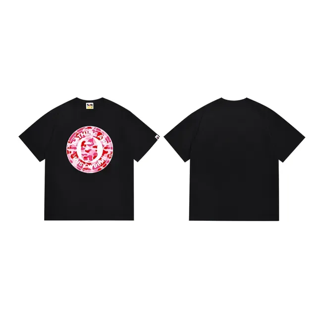 A Bathing Ape 黑粉印花圆领T恤 14