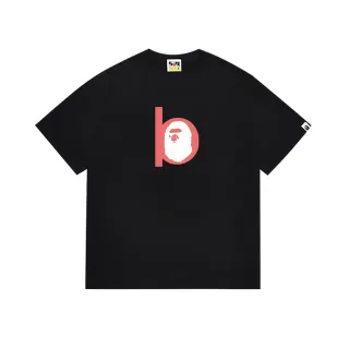 تي شيرت أسود A Bathing Ape برسمة رأس القرد 'b'