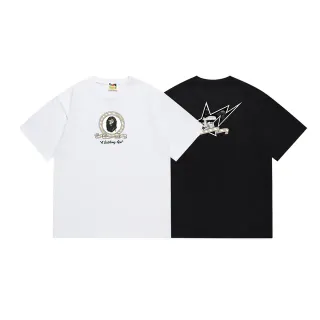 تي شيرت A Bathing Ape بطباعة جرافيك ياقة دائرية قصة فضفاضة
