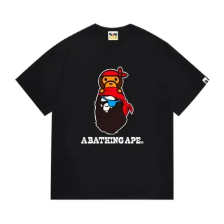 تي شيرت أسود A Bathing Ape بطبعة Pirate Ape