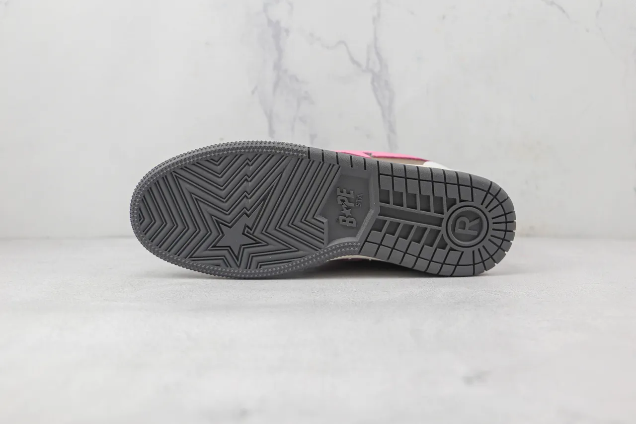 A Bathing Ape Blanc Marron Basse multicouche cuir/sintétique tige chaussures de skateboard 8
