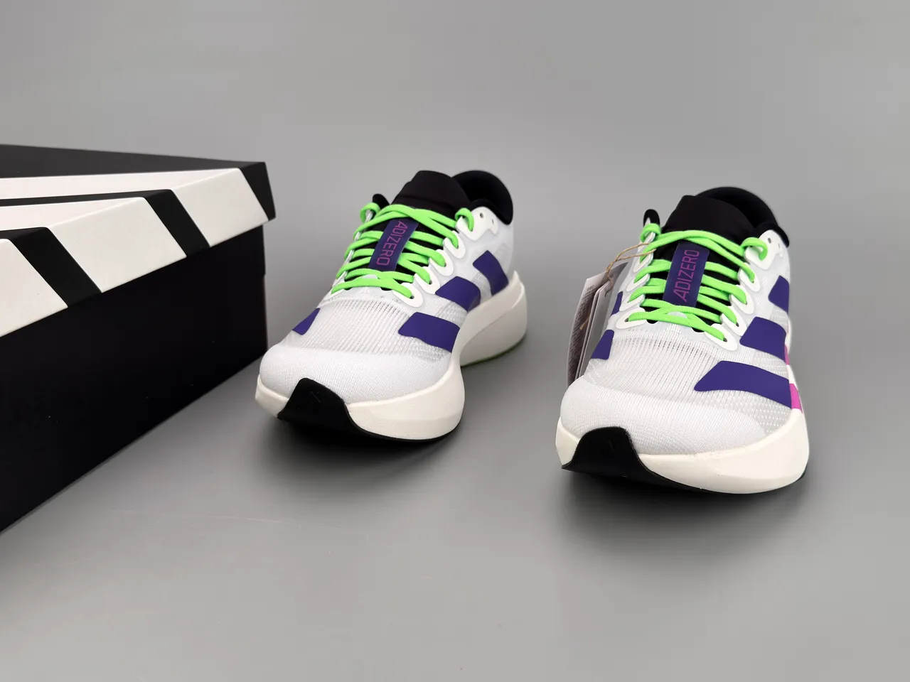 Adidas Adizero Evo Lightstrike Pro Blanc Violet Magenta Chaussures de course 3