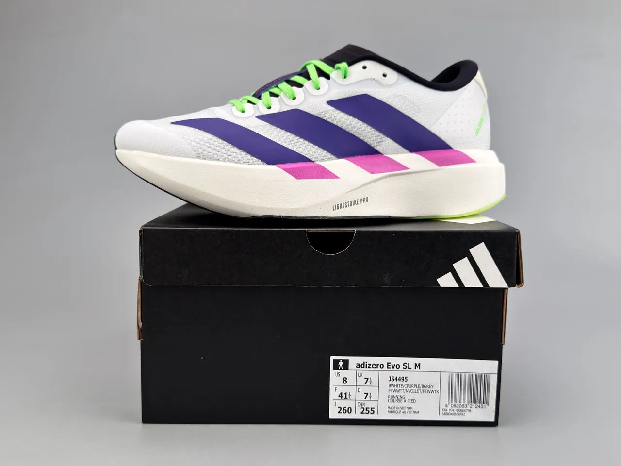 Adidas Adizero Evo Lightstrike Pro Blanc Violet Magenta Chaussures de course 4
