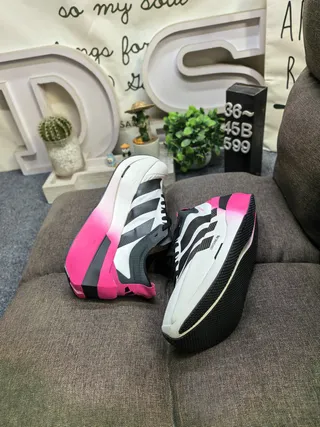 Adidas Adizero Lightstrike Pro White Black Pink दौड़ जूते 6