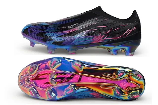 Adidas Black Multicolor Sock-Fit Collar Iridescent Outsole Firm-Ground Soccer Shoes 5
