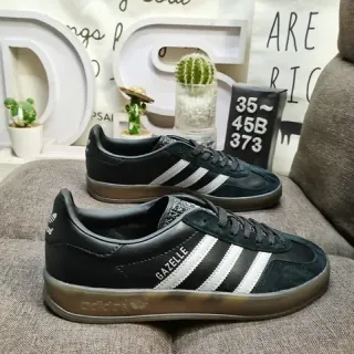 Adidas Zapatillas Lifestyle Negro y Blanco de Bajo Mezcla de Ante y Cuero