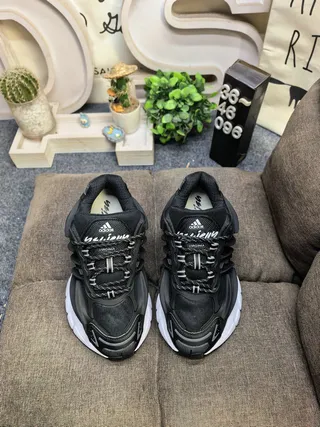 Adidas Black White Sculpted Midsole Layered Synthetic Cage Overlays Chunky Sneakers 10