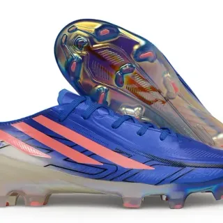 Adidas Azul Rosa Low-Cut Upper Sintético Suela Iridiscente Holográfica Tierra Firme Zapatos de Fútbol