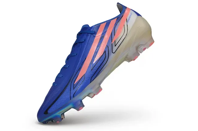 Adidas Azul Rosa Low-Cut Upper Sintético Sola Iridescente Holográfica Terra Firme Sapatos de Futebol 3
