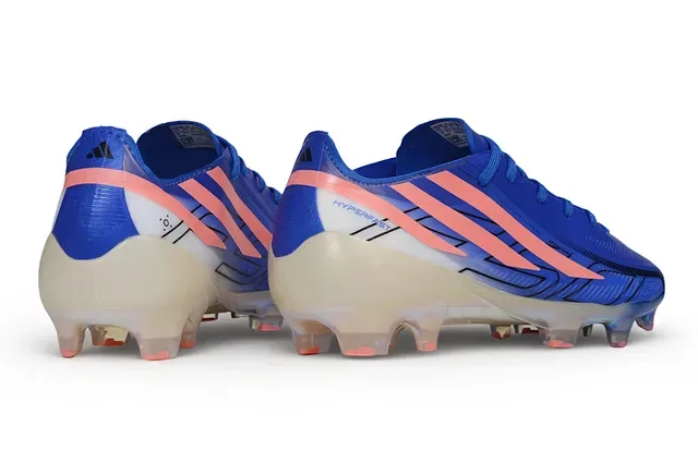Adidas Azul Rosa Low-Cut Upper Sintético Sola Iridescente Holográfica Terra Firme Sapatos de Futebol 5
