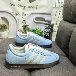 Adidas Sneakers Lifestyle Bleu Blanc Low-Top à tige en daim texturé