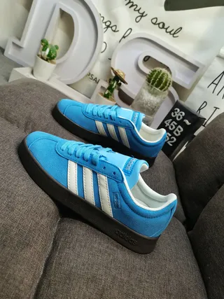 Adidas Blue White Suede Upper Three-Stripe Side Panel Lifestyle Sneakers 7