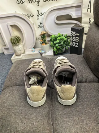 Adidas Brown Beige Suede Upper Three-Stripe Side Panel Lifestyle Sneakers 8