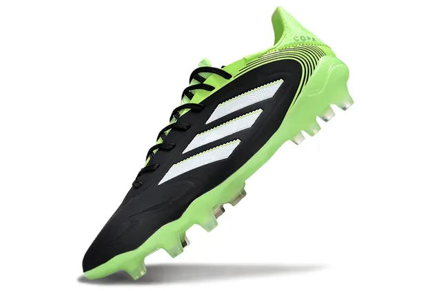 Adidas Copa Noir Vert Coupe Basse Haut en Chaussette Color Blocking Sol Ferme Chaussures de Football 3