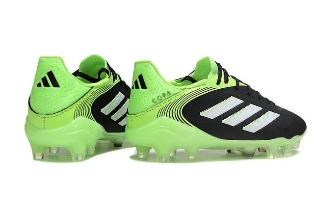 Adidas Copa Noir Vert Coupe Basse Haut en Chaussette Color Blocking Sol Ferme Chaussures de Football 5