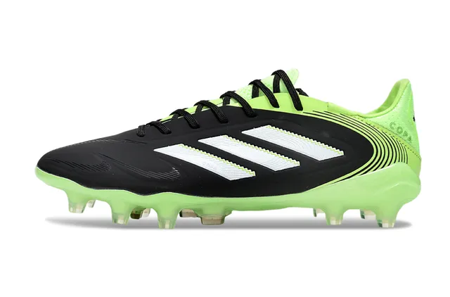 Adidas Copa Noir Vert Coupe Basse Haut en Chaussette Color Blocking Sol Ferme Chaussures de Football 7
