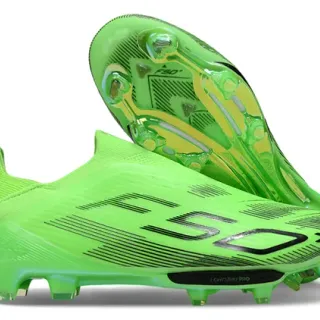 Adidas F50 Vert Noir Bas-Coupé Ajustement Chaussure Partie Supérieure Néon Translucide Plaque Sol Ferme Chaussures de Football