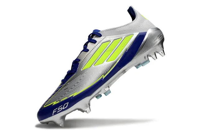 Adidas F50 Silver Blue Neon Lime ফুটবল জুতা মাটির জন্য 3