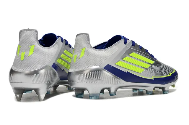 Adidas F50 Silver Blue Neon Lime ফুটবল জুতা মাটির জন্য 5