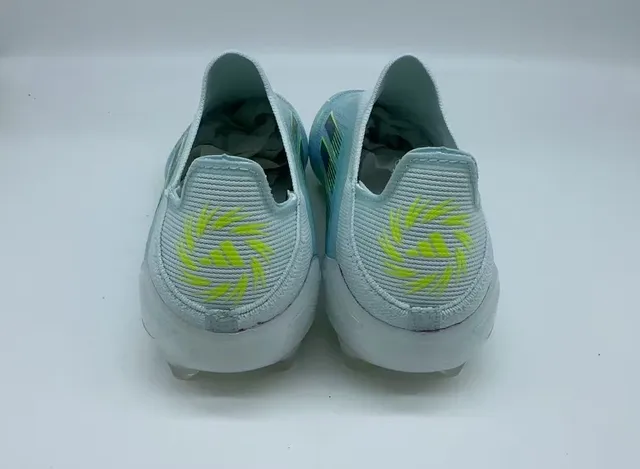 Adidas F50 Sparkfusion Azul claro neón verde terreno firme zapatillas de fútbol 3