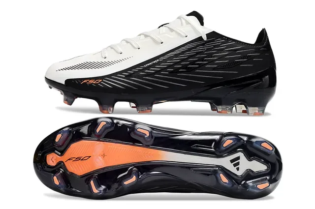Adidas F50 Sprintweb Negro Blanco Naranja Zapatos de fútbol para terreno firme 6