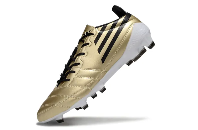 Adidas Bottes de Football Or Noir Blanc Terrain Firme Chaussures de Football 3