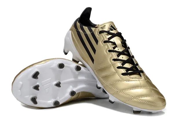 Adidas Bottes de Football Or Noir Blanc Terrain Firme Chaussures de Football 4