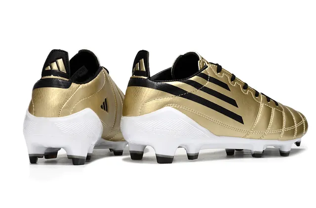 Adidas Bottes de Football Or Noir Blanc Terrain Firme Chaussures de Football 5
