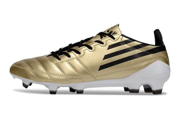 Adidas Bottes de Football Or Noir Blanc Terrain Firme Chaussures de Football 7