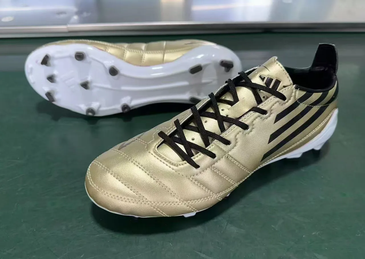 Adidas Bottes de Football Or Noir Blanc Terrain Firme Chaussures de Football 8