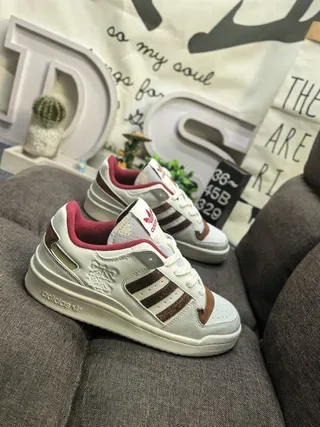 Adidas Forum Low Off-White Brown Red sneakers lifestyle 9