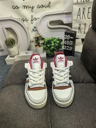 Adidas Forum Low Off-White Brown Red sneakers lifestyle 10