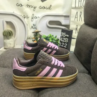 Adidas Gazelle بني وردي سويد أحذية رياضية أسلوب حياة