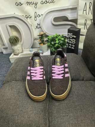Adidas Gazelle Brown and Pink Suede Lifestyle Sneakers 10