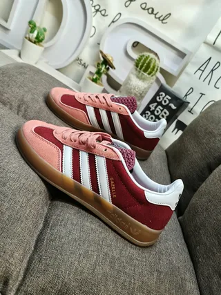Adidas Gazelle Bordeaux et Rose Daim Sneakers Lifestyle 7