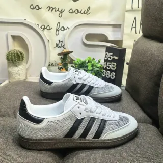 Adidas حذاء أسلوب حياة رمادي أسود شبكة علوية لوحة جانبية بثلاث خطوط