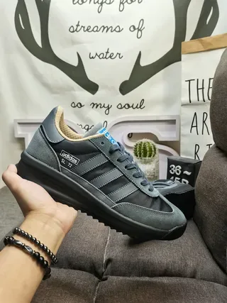 Adidas Cinza Preto Retro Runner Silhueta Suede E Têxtil Superior Tênis Lifestyle 5