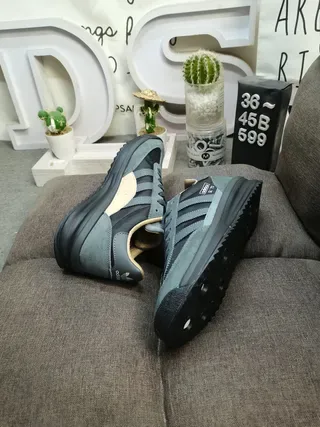 Adidas Cinza Preto Retro Runner Silhueta Suede E Têxtil Superior Tênis Lifestyle 6
