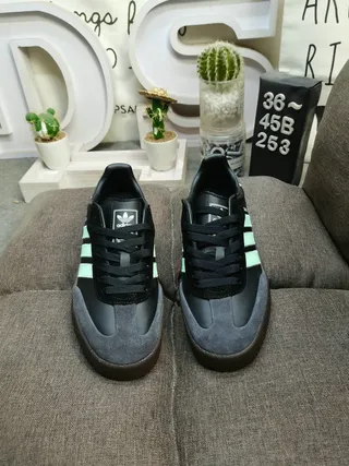 Adidas أحذية رياضية أخضر وبني جلد ناعم علوي ثلاث شرائط أسلوب حياة 10