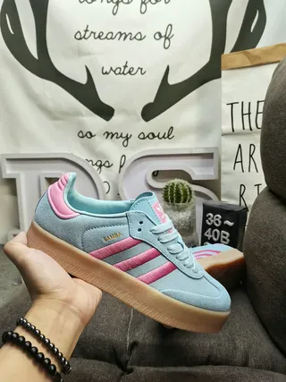 Adidas أحذية رياضية أخضر وبني جلد ناعم علوي ثلاث شرائط أسلوب حياة 15