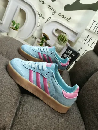 Adidas أحذية رياضية أخضر وبني جلد ناعم علوي ثلاث شرائط أسلوب حياة 17