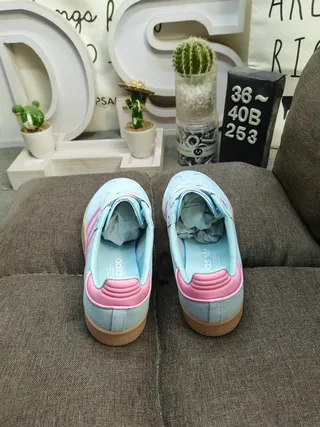 Adidas أحذية رياضية أخضر وبني جلد ناعم علوي ثلاث شرائط أسلوب حياة 18