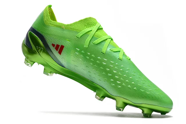 Adidas Verde Rojo Zapatos de Fútbol de Corte Bajo Upper de Tejido Cordones Asimétricos Superficie Firme 2