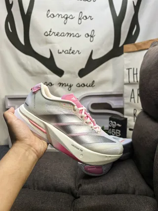 Adidas Lightstrike Pro Chaussures de course gris argent et rose 5