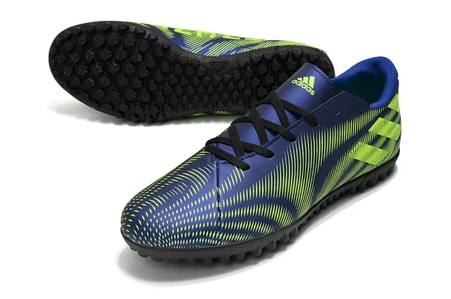 Adidas 海军绿 低帮 系带 模压外底 草地足球鞋 4