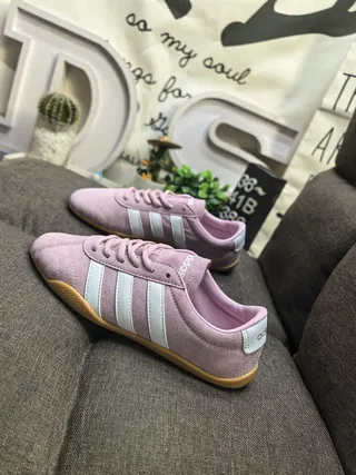 Adidas Tênis Lifestyle Camurça Rosa Branco Painel Lateral Três Listras 7